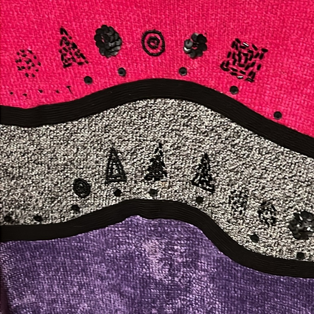 Alfred Dunner Color Block Sequined Sweater - image 5